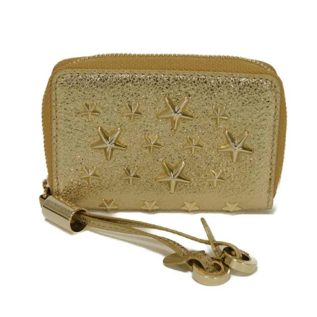 Jimmy Choo gold Metallic Leather Coin Purse/Coin Case (Pre-Owned)