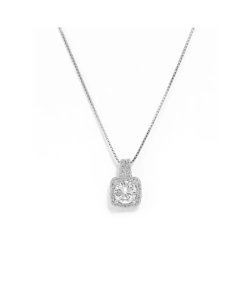 Dloria Elena Halo Pendant Necklace Gold 
White Gold Plated