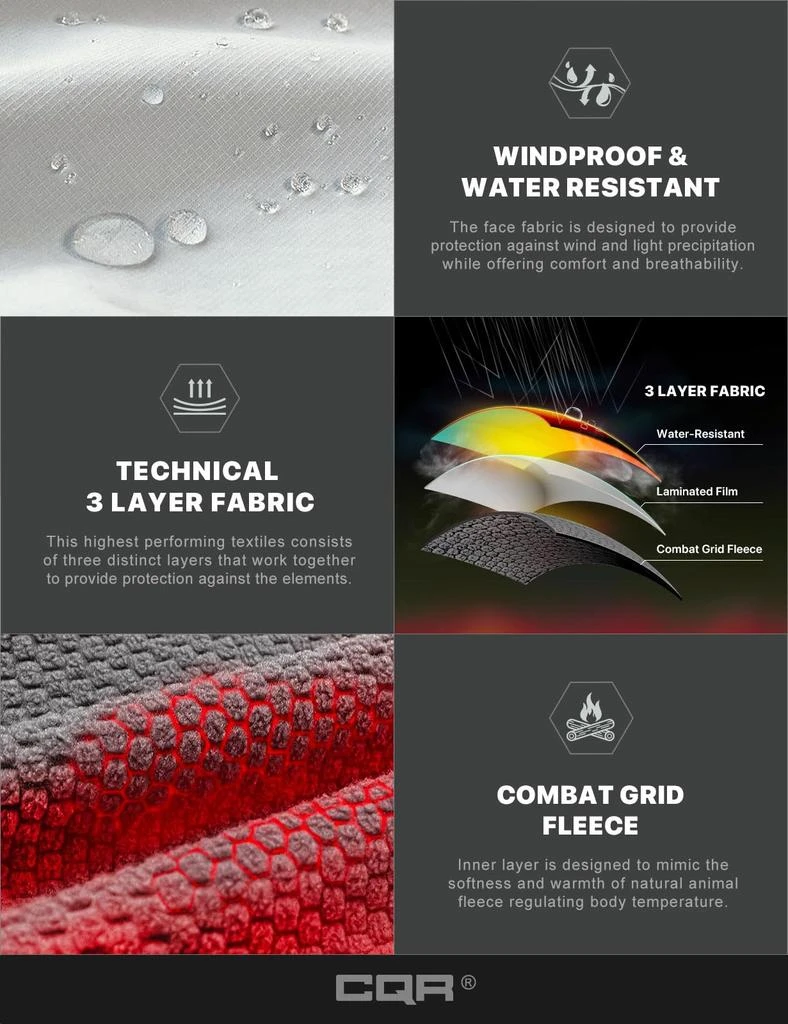 CQR CQR Men’s Softshell Fleece Lined Winter Hiking Pants, Water Resistant Insulated Thermal, Outdoor Tactical Warm Snow Ski Pants 5