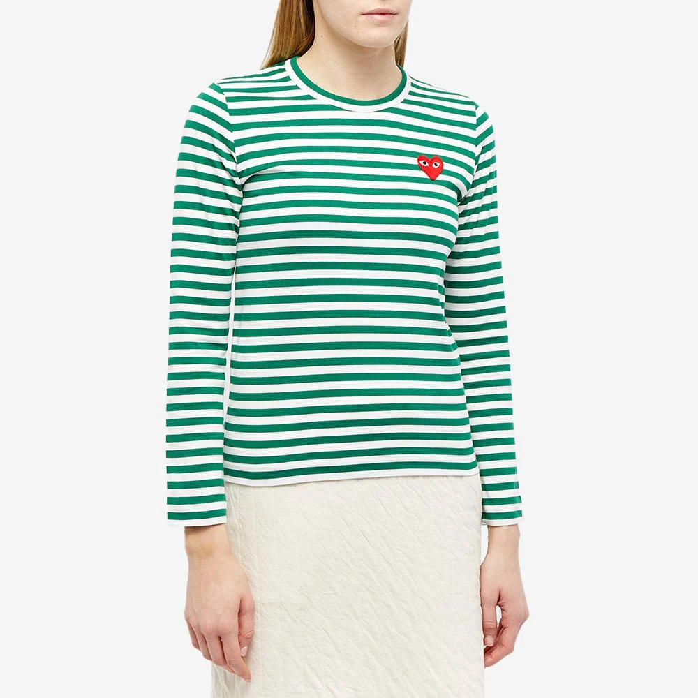 Comme des Garcons Comme des Garcons Play Women's Long Sleeve Heart Logo Stripe 2