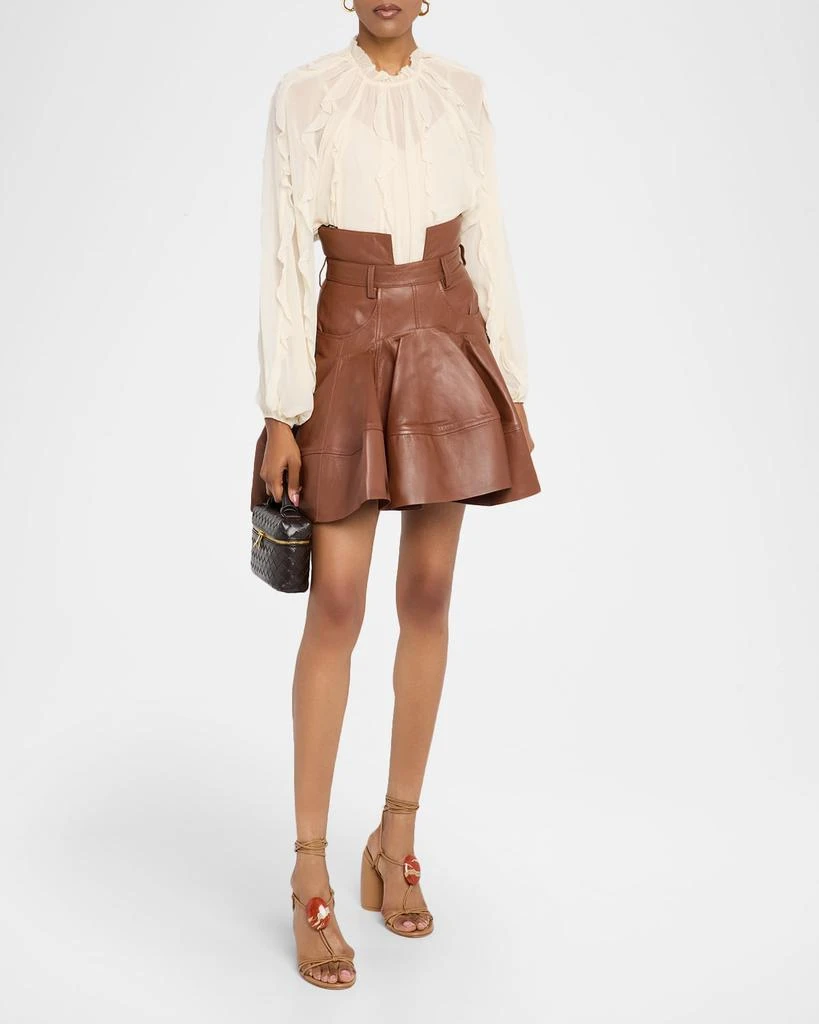 Zimmermann Hypnotic Leather Mini Skirt 2