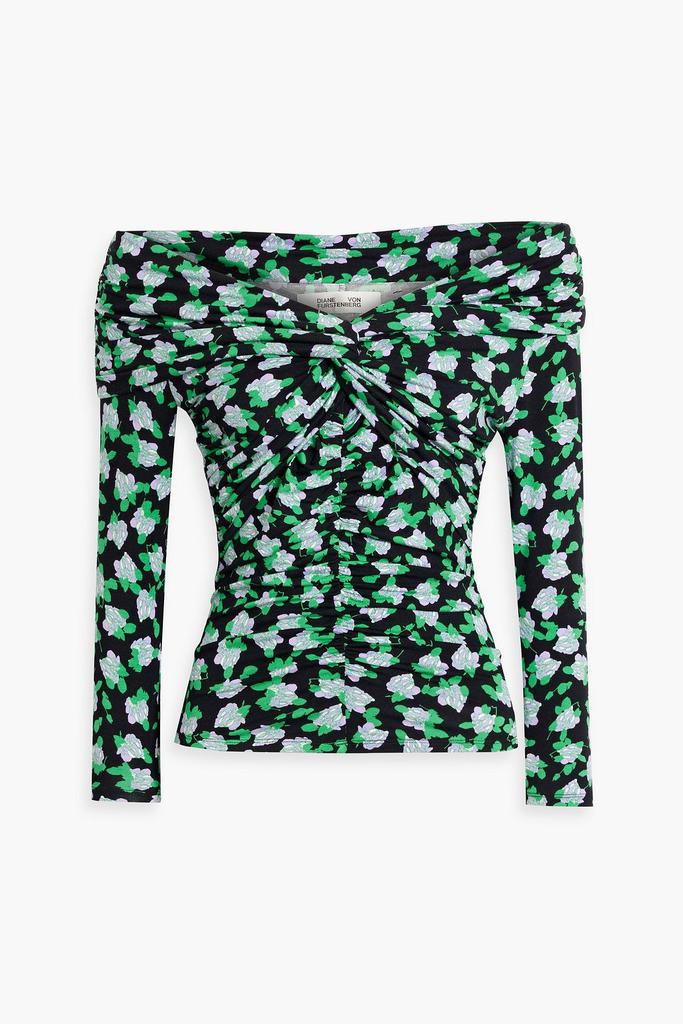 Diane von Furstenberg Leia off-the-shoulder floral-print stretch-jersey top