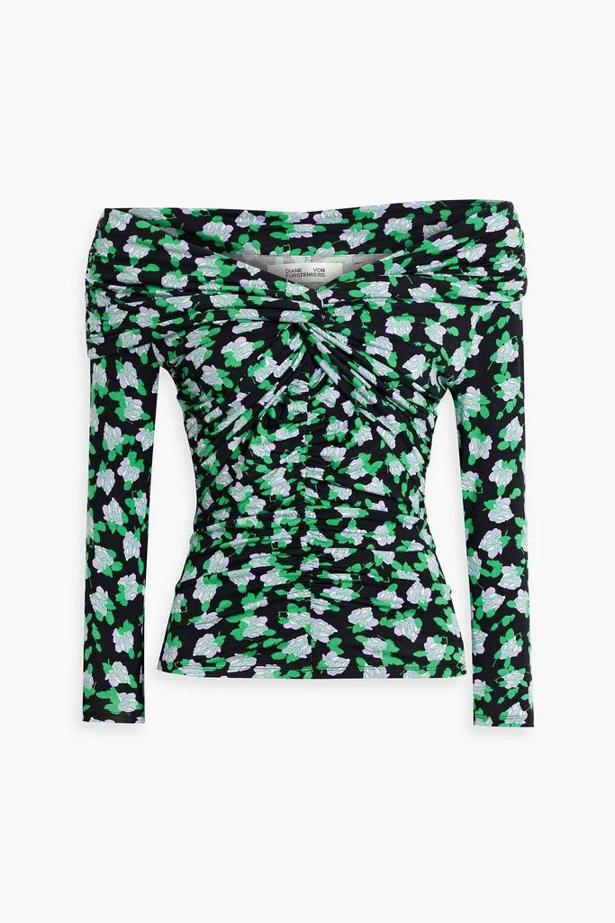 Diane von Furstenberg Leia off-the-shoulder floral-print stretch-jersey top 1