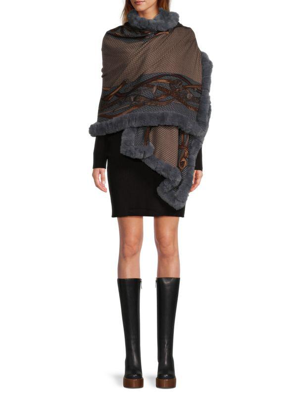 La Fiorentina Faux Fur Trim Scarf