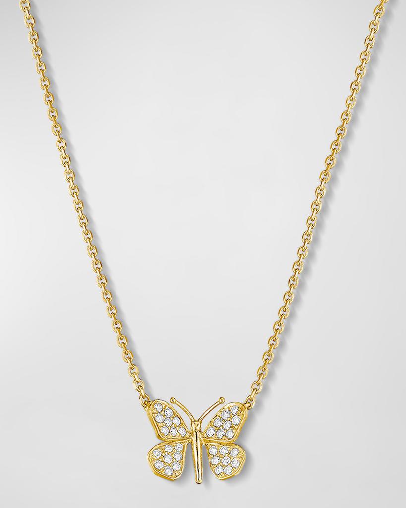 Mimi So 18K Yellow Gold Diamond Butterfly Pendant Necklace