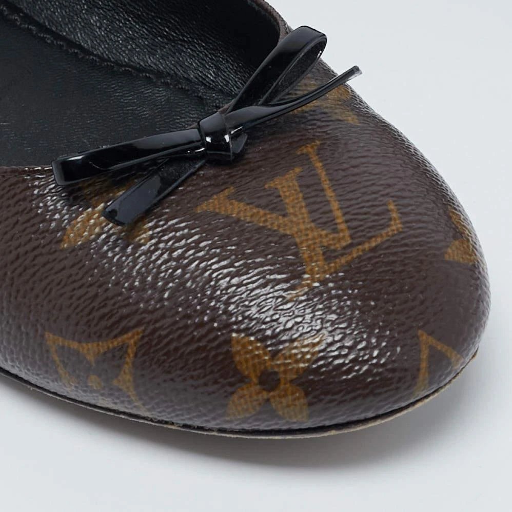 Louis Vuitton Louis Vuitton Black Leather and Monogram Canvas Joy Ballet Flats Size 36 7