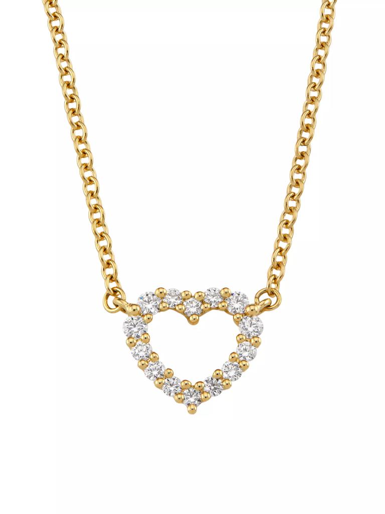 Hearts On Fire Signature 18K Yellow Gold & 0.09-0.13 TCW Diamond Small Heart Pendant Necklace