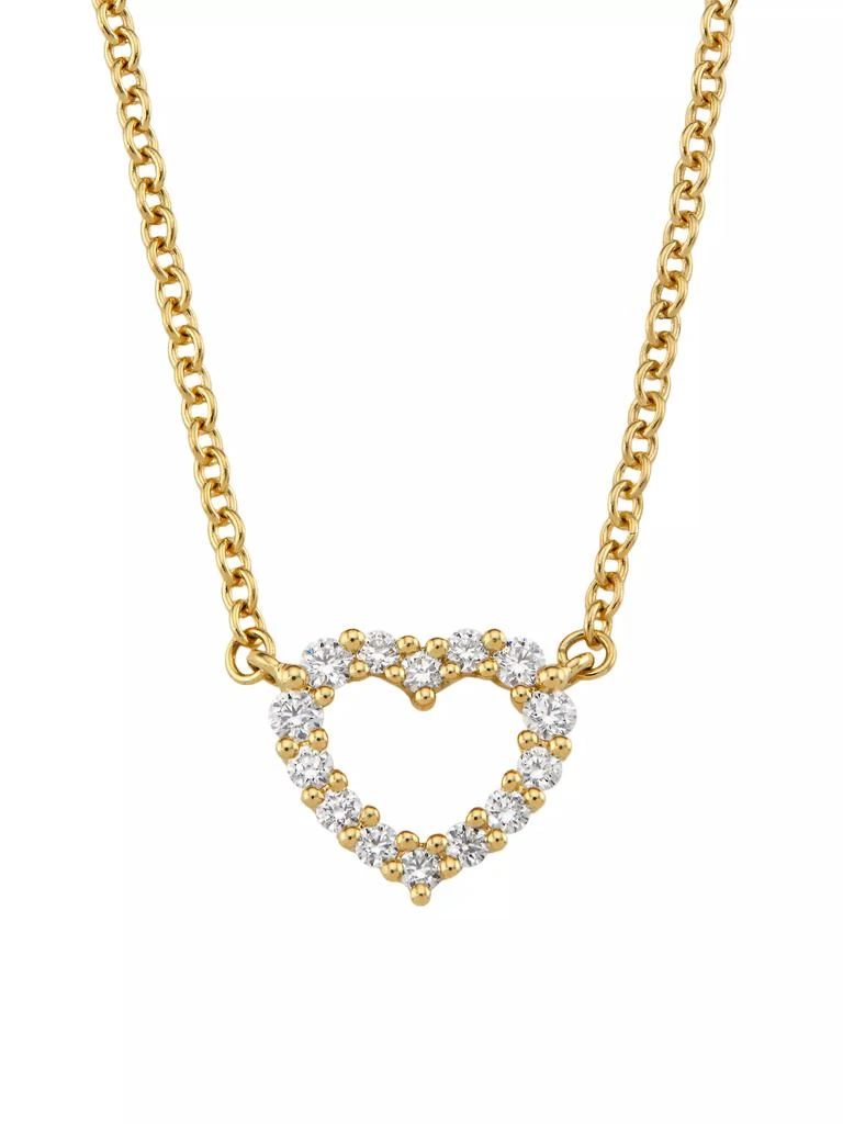 Hearts On Fire Signature 18K Yellow Gold & 0.09-0.13 TCW Diamond Small Heart Pendant Necklace 1