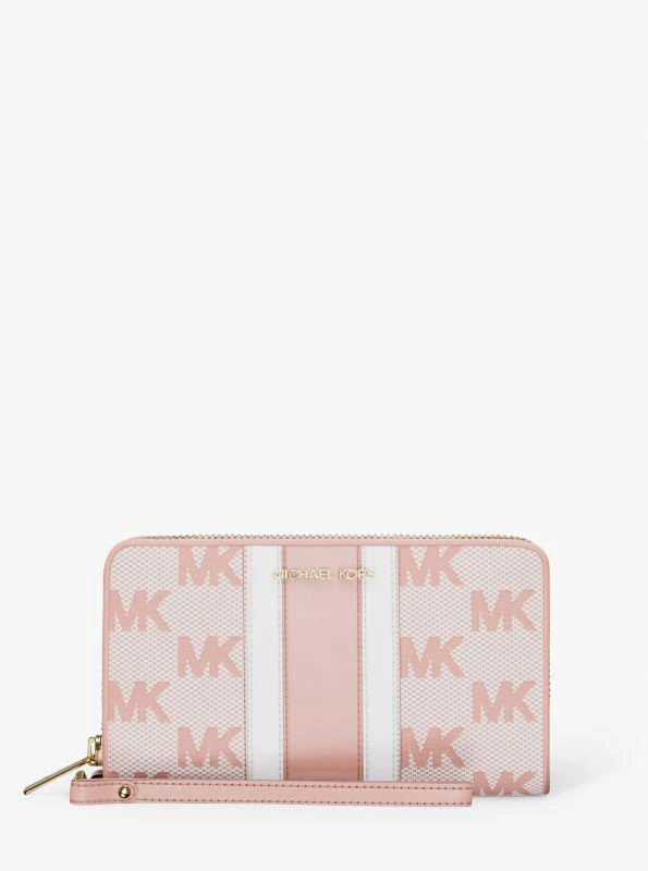 Michael Kors Jet Set Travel Large Striped Logo Jacquard Smartphone Wristlet 1