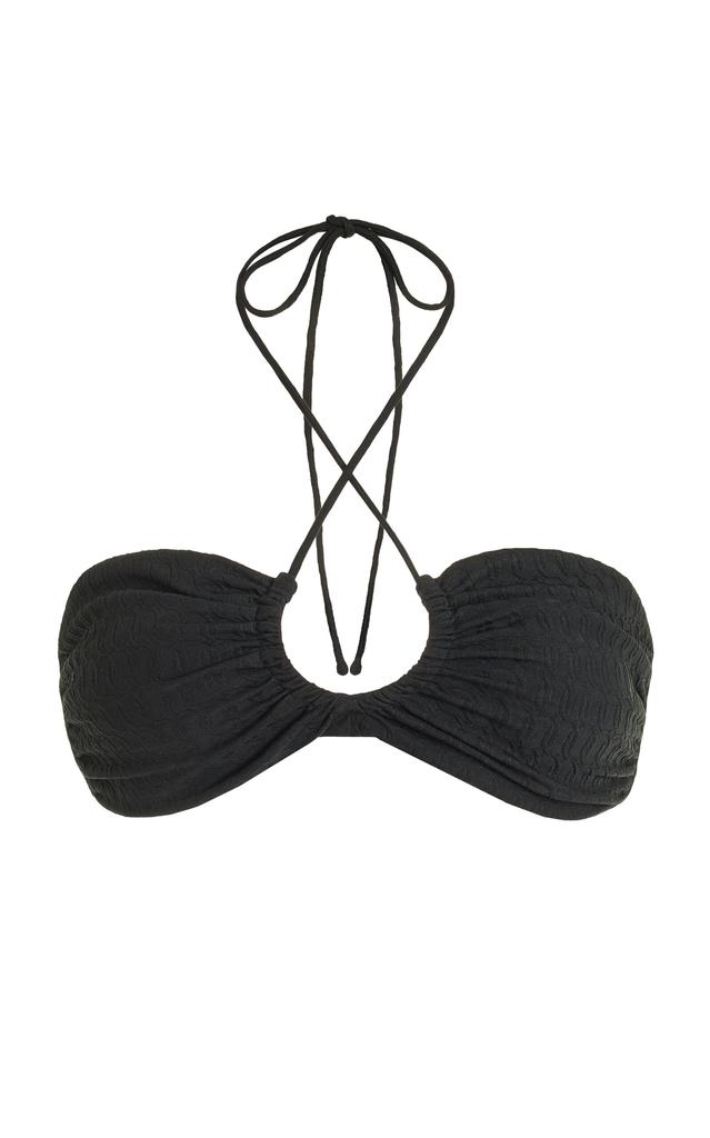 By Malene Birger By Malene Birger - Seabay Monogram Jacquard Bikini Top  - Black - M - Moda Operandi