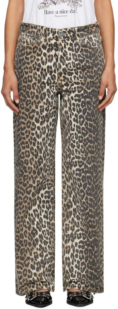 Ganni Black & Brown Printed Izey Jeans 1