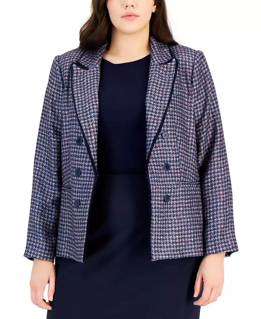 Tahari Plus Size Faux-Double-Breasted Blazer 1