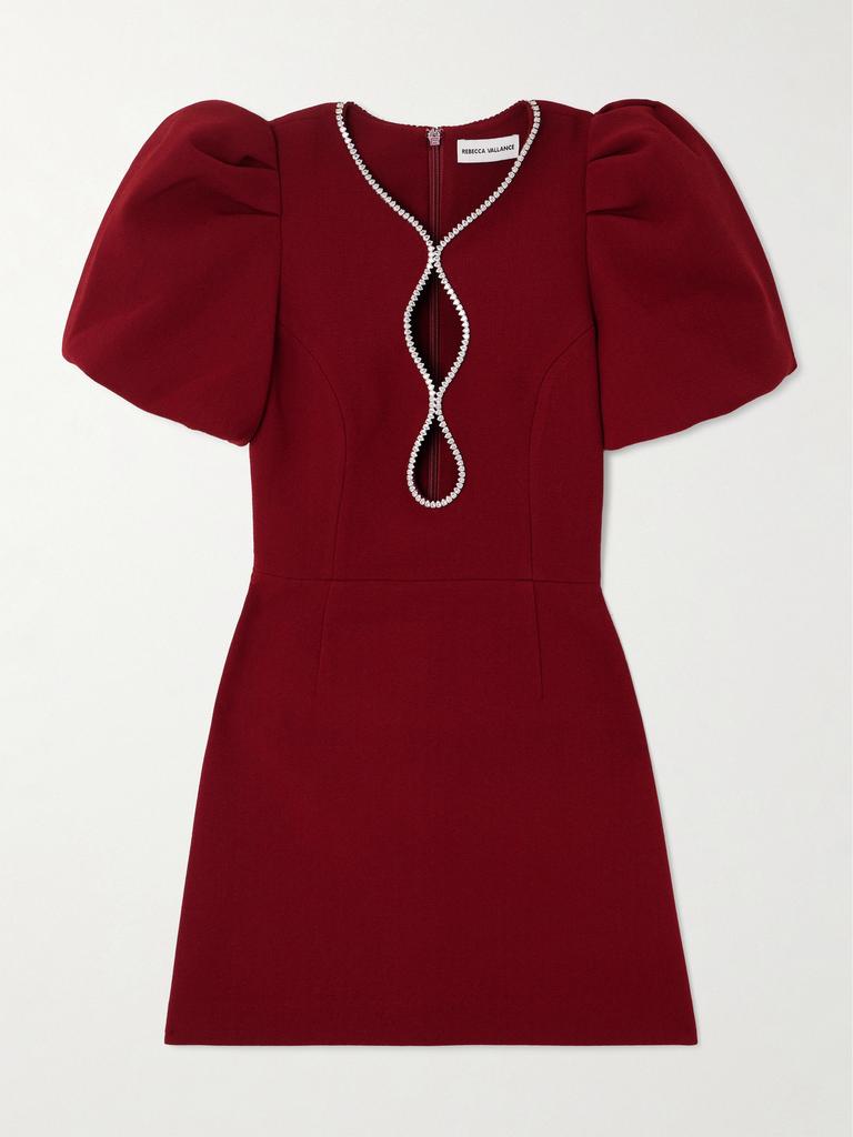 REBECCA VALLANCE Estella embellished crêpe minidress 16