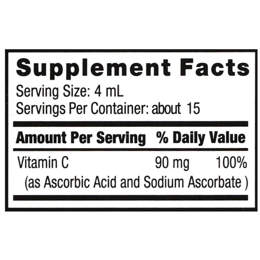 Walgreens Free 
Pure Liquid Vitamin C 90 mg Natural Orange 6