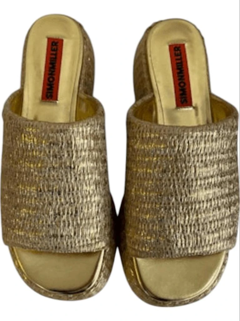 Simon Miller Metallic Raffia Cloudy Platform In Gold/natural 2