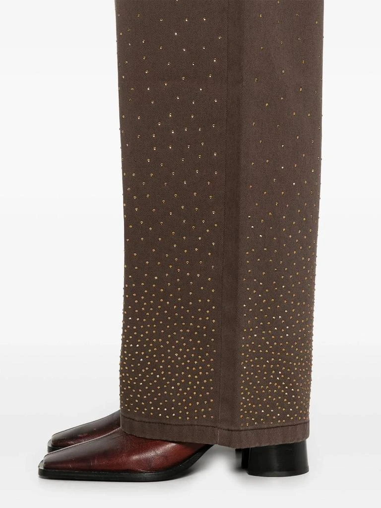 ROTATE Birger Christensen Rotate - Rhinestone Wide Leg Jeans 4