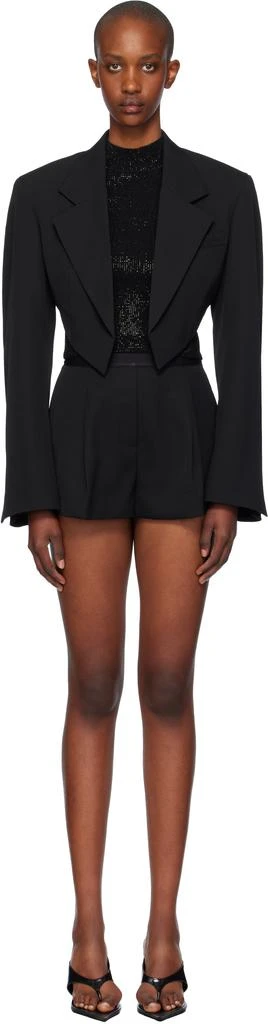 Alexander Wang Black Cropped Tuxedo-Style Blazer 1