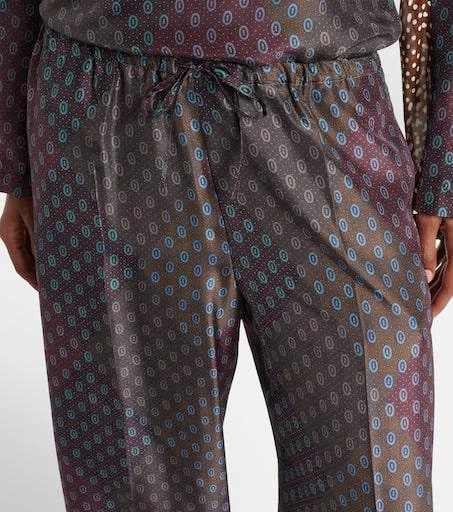 Dries Van Noten Printed silk satin straight pants 4