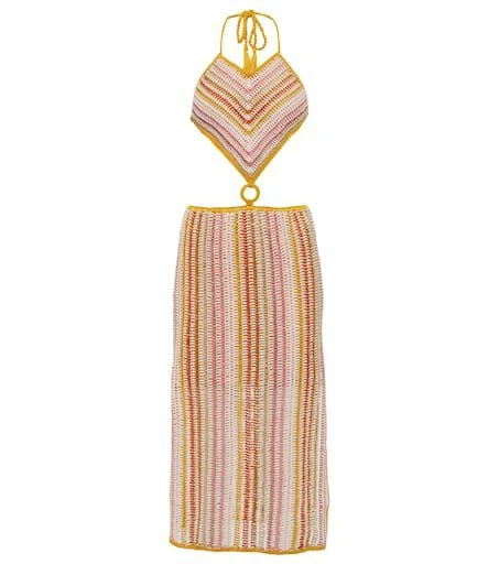 ANNA KOSTUROVA Ring halterneck crochet dress 1