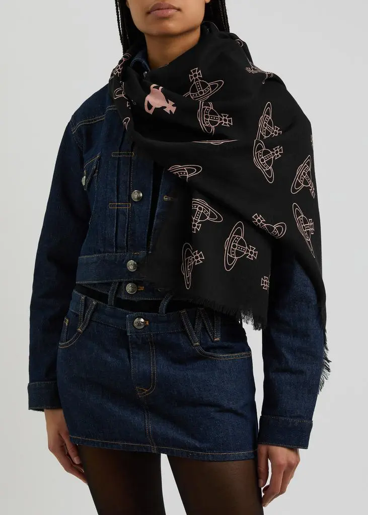 Vivienne Westwood Orb-print wool scarf 2