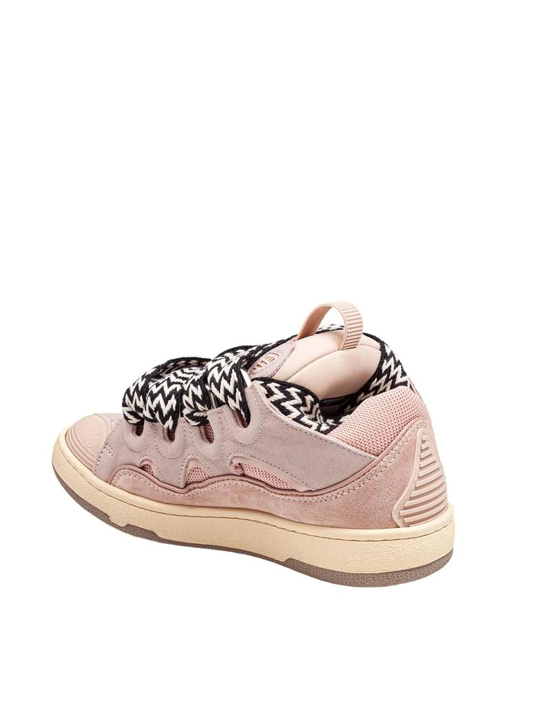 Lanvin Curb Sneakers In White And Pink Leather 2