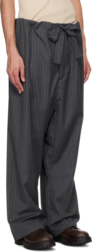 Hed Mayner Gray Cashmere Pinstripe Trousers