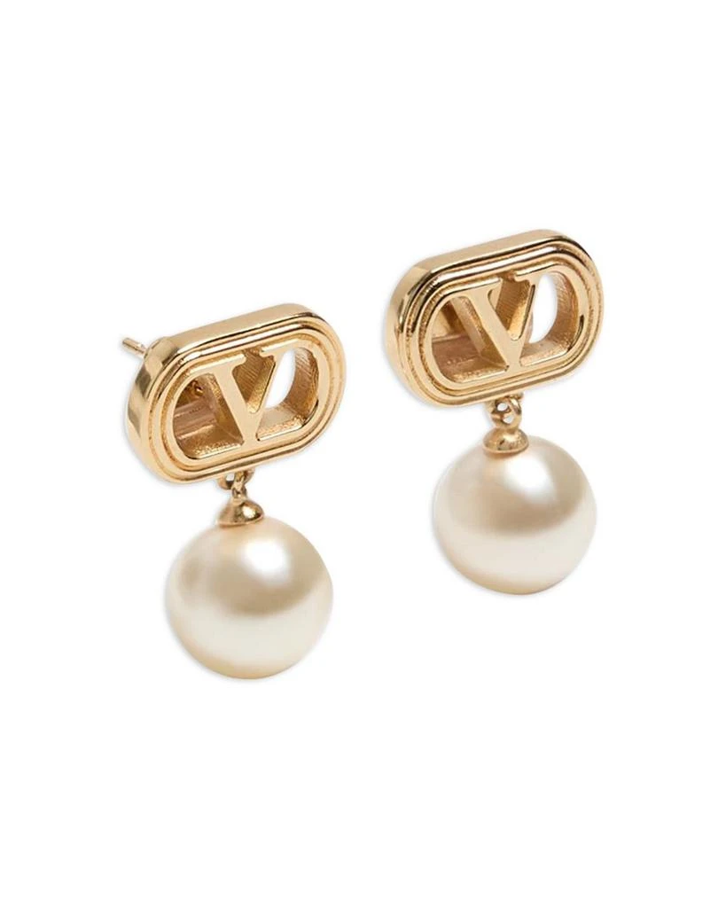 Valentino Imitation Pearl Drop Earrings, 0.8"L 3