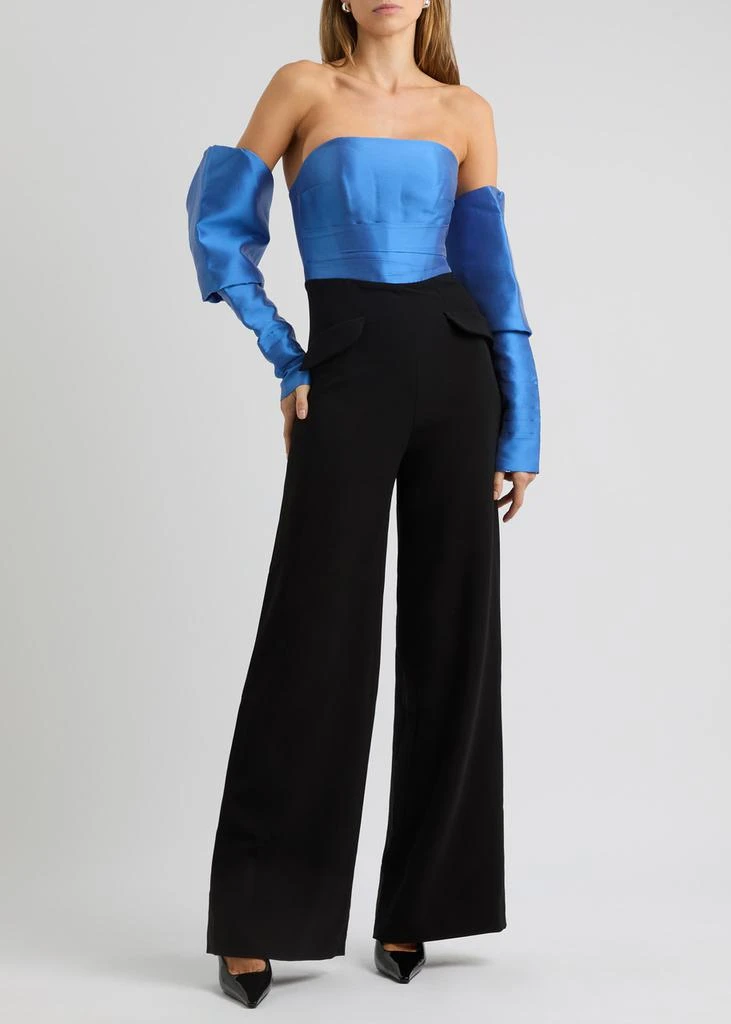 Nafsika Skourti Imperial strapless crepe jumpsuit 4