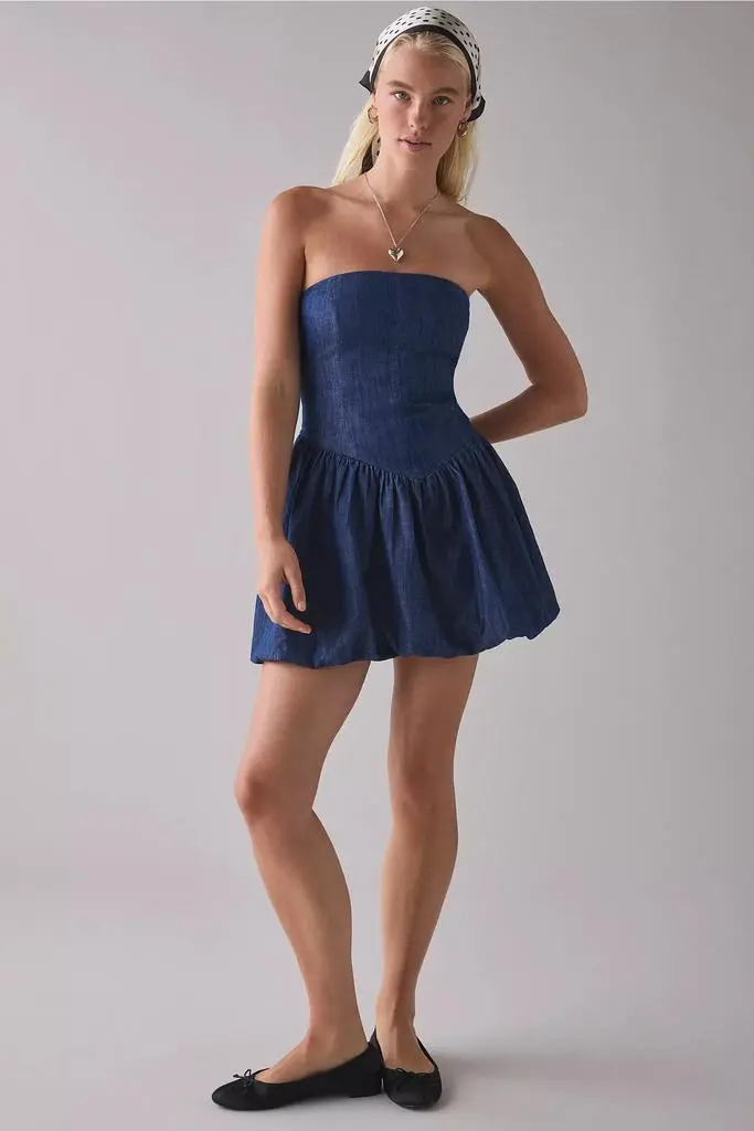 light blue strapless prom dress Amarra 89423