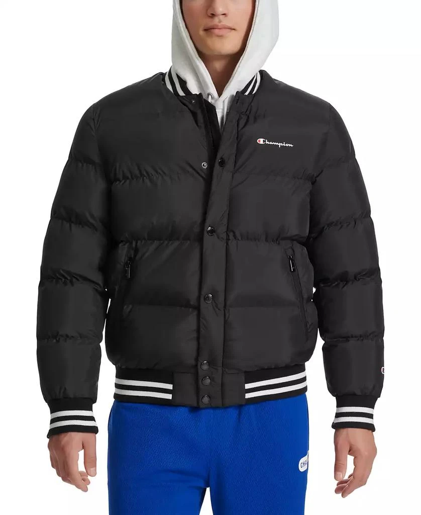 CHAMPION Men's Quilted Full-Zip Varsity Puffer Jacket 1