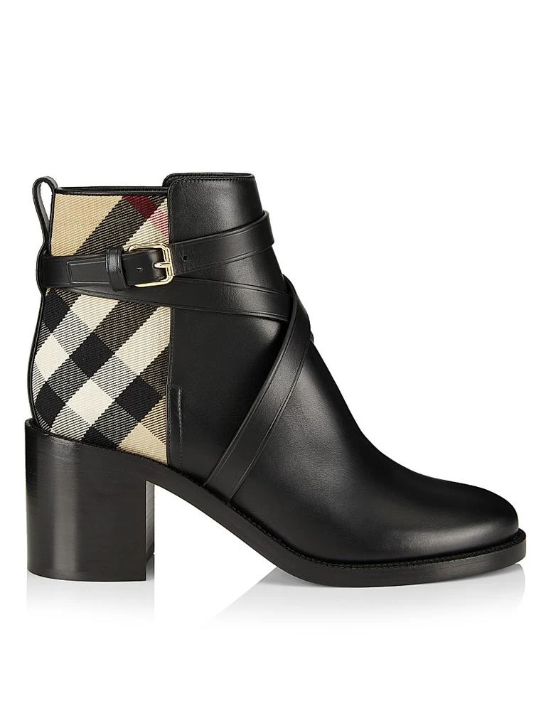 Burberry Pryle House Check & Leather Ankle Boots 1