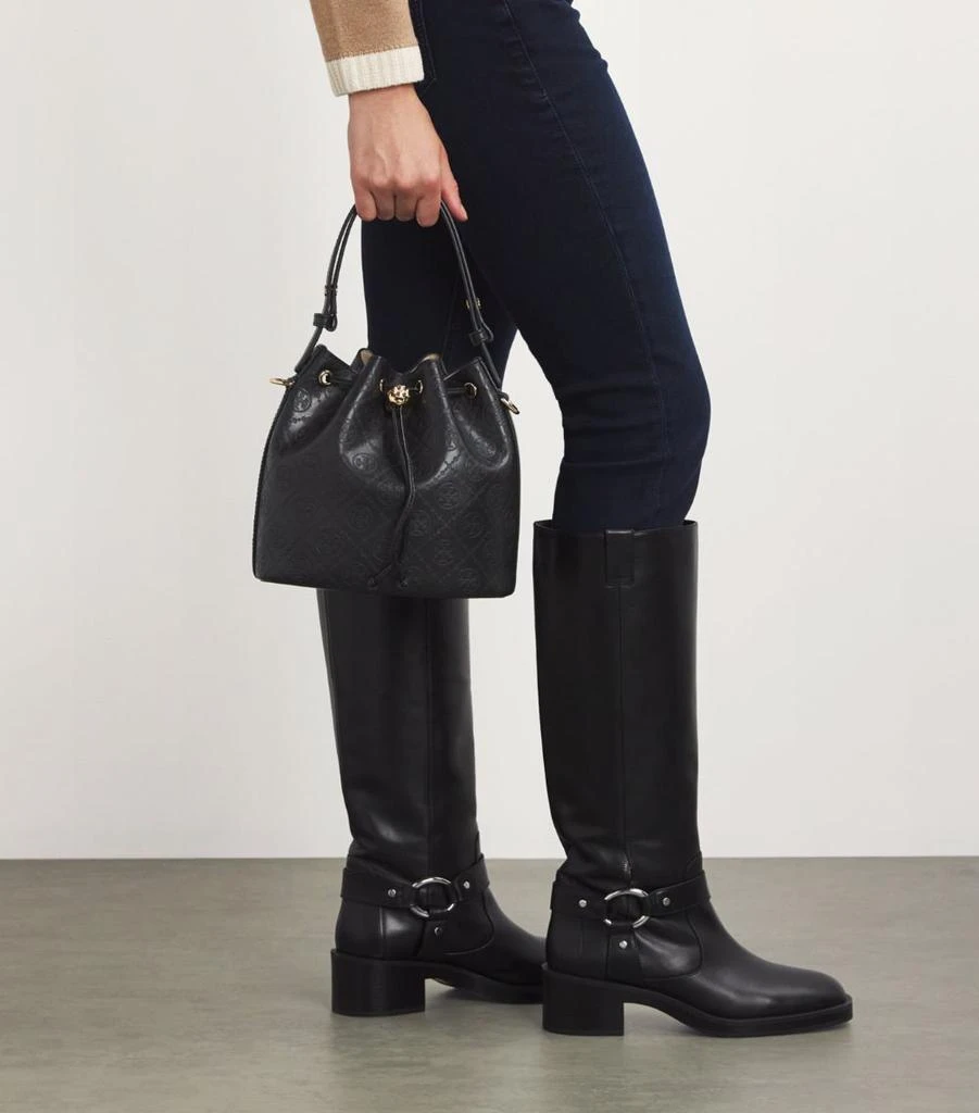 Tory Burch Leather T Monogram Bucket Bag 5