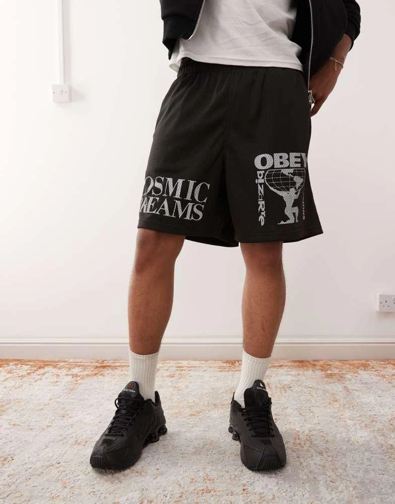 Obey Obey easy cosmic dreams mesh short in black 4
