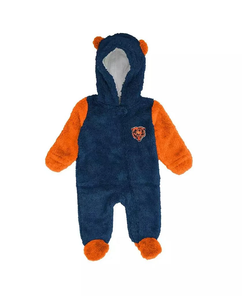 Outerstuff Baby Boys and Girls Navy Chicago Bears Stay Napping Fleece Bunting Full-Zip Sleeper 4