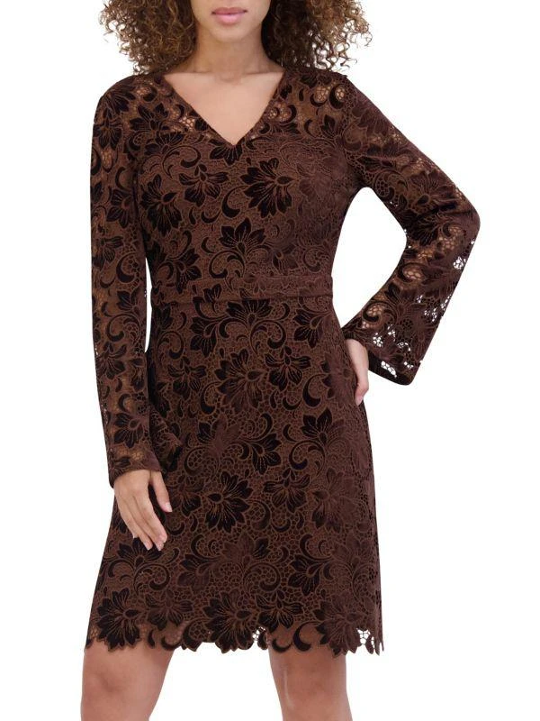 Kensie Velvet Lace Mini Dress 1