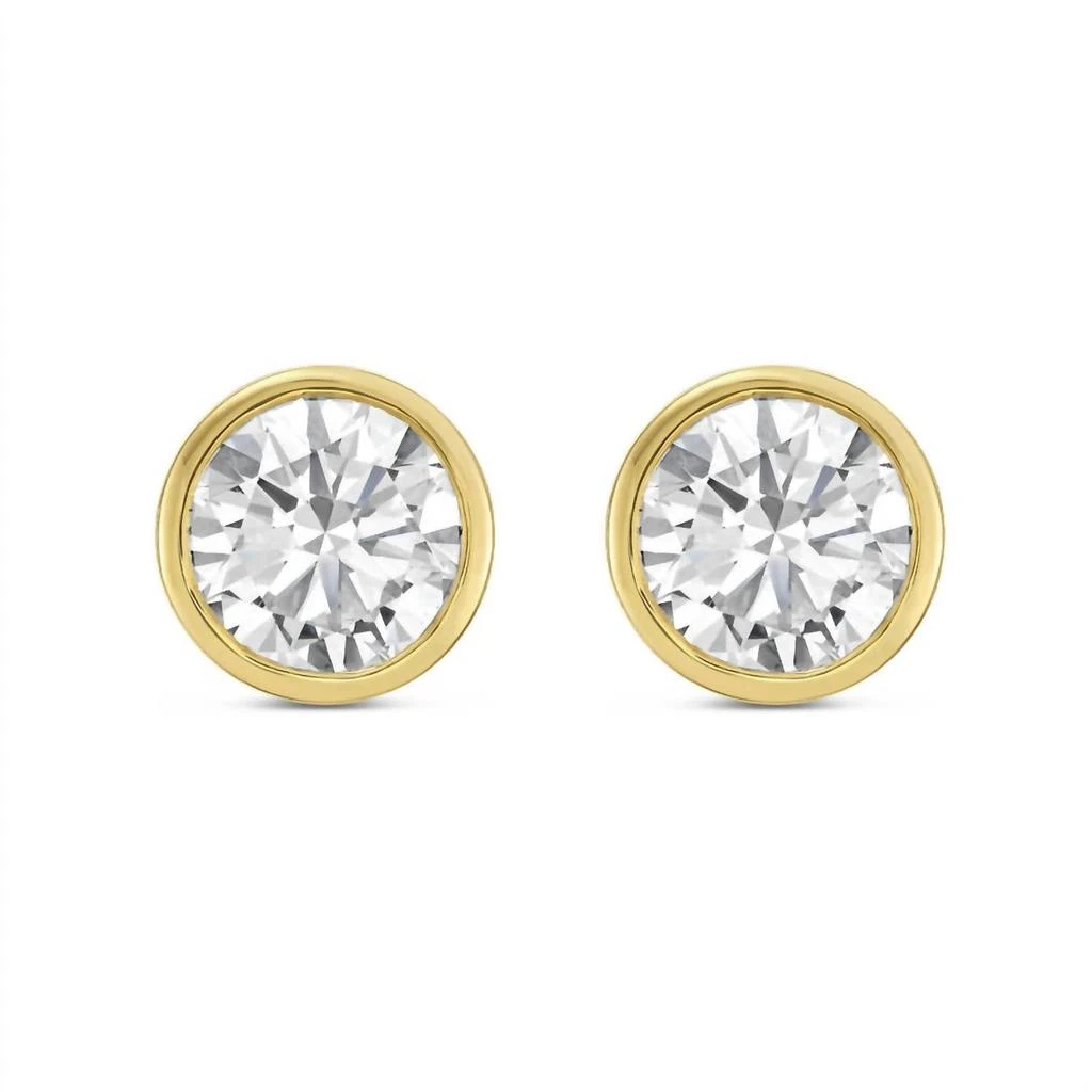 Diana M Jewels Diana M Jewels - Women
s Lab Grown Round Stud In A Bezel Setting Earrings (4.00 Ct)