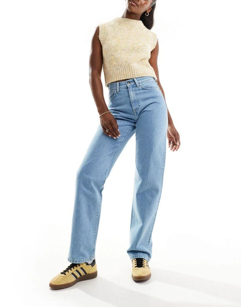 Carhartt WIP Carhartt WIP noxon high waist straight leg jeans in stone bleached 1