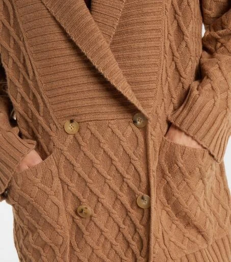 Max Mara Mirca waffle-knit camel hair cardigan 5