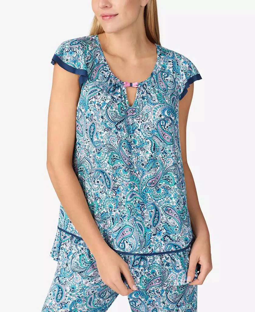Ellen Tracy Women's Short Sleeve Crop Pajama Set 4