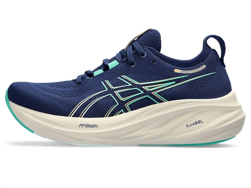 Asics Women Gel-Nimbus 26 Running Shoes In Blue Expanse/aurora Green 2