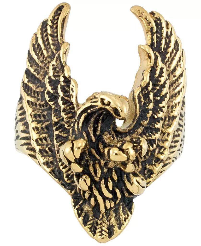 LEGACY for MEN by Simone I. Smith Yellow & Black Ion-Plated Eagle Ring in Stainless Steel 2