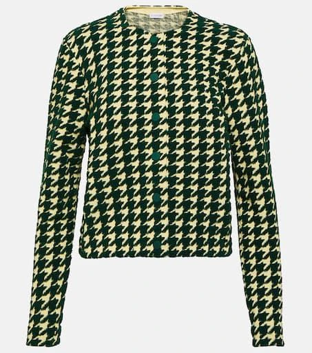 Burberry Houndstooth cotton-blend cardigan 1
