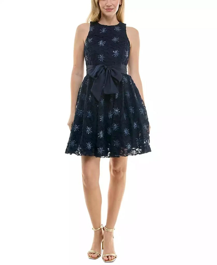 Taylor Women's Sequined Soutache Sleeveless Dress 1