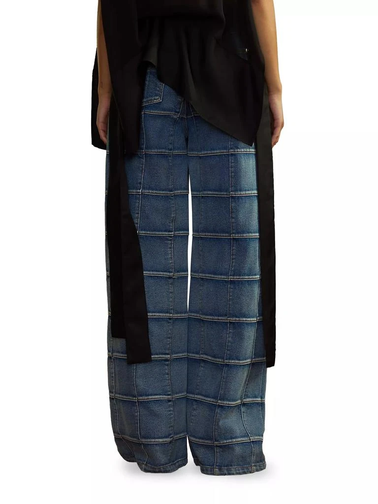 Cynthia Rowley Windowpane Flared High-Rise Jeans 4