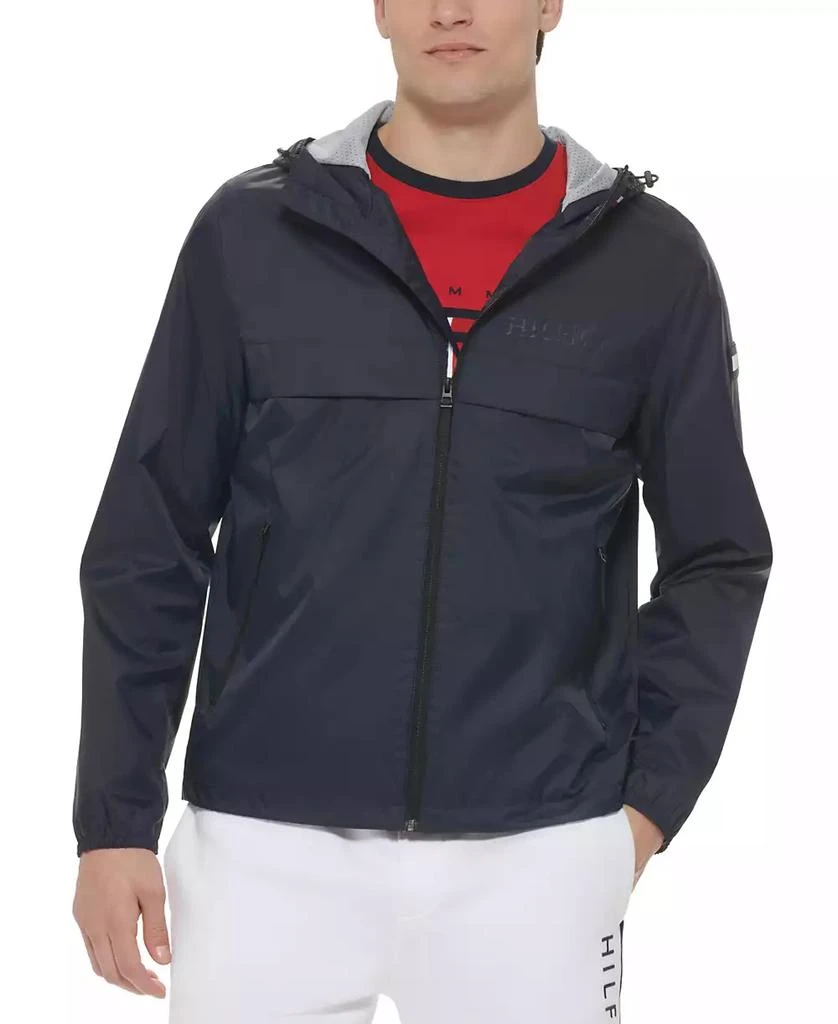Tommy Hilfiger Men
s Stretch Hooded Zip-Front Rain Jacket 1
