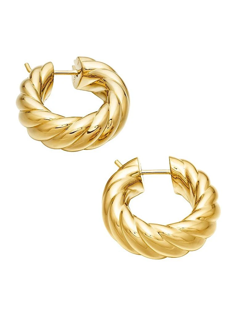 David Yurman Sculpted Cable Hoop Earrings In 18K Yellow Gold 4