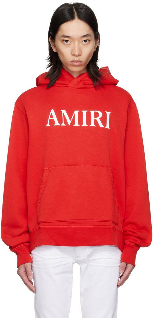 【関税込み】AMIRI レッド Bones Stacked フーディ AMIRI Bones Stacked Lyocell Hoodie | Red | FARFETCH