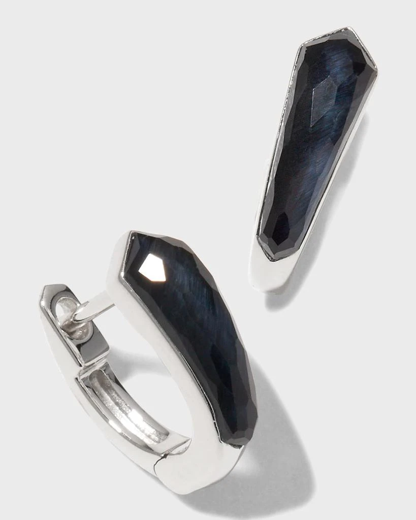 Stephen Webster White Gold Sleeper Earrings Set with Falcons Eye Clear Quartz 3