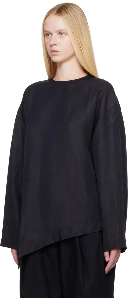 Studio Nicholson Navy Bute Linen Blouse 4