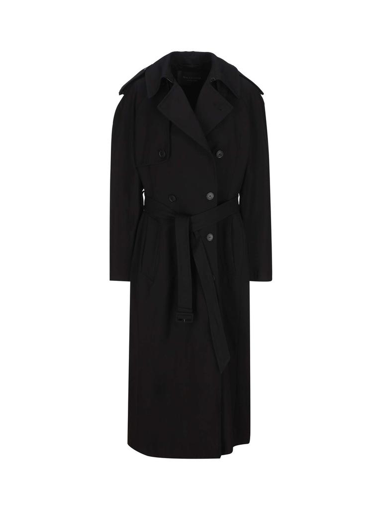 Balenciaga Balenciaga Check Lining Oversize Trench Coat